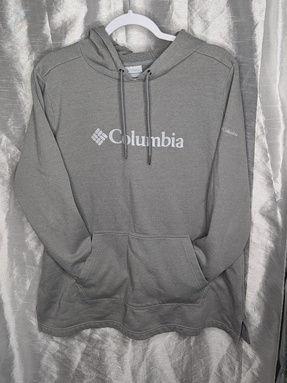Columbia Pullover Hoodie Pockets classic fit streetwear lounge Gray Womans 2XL